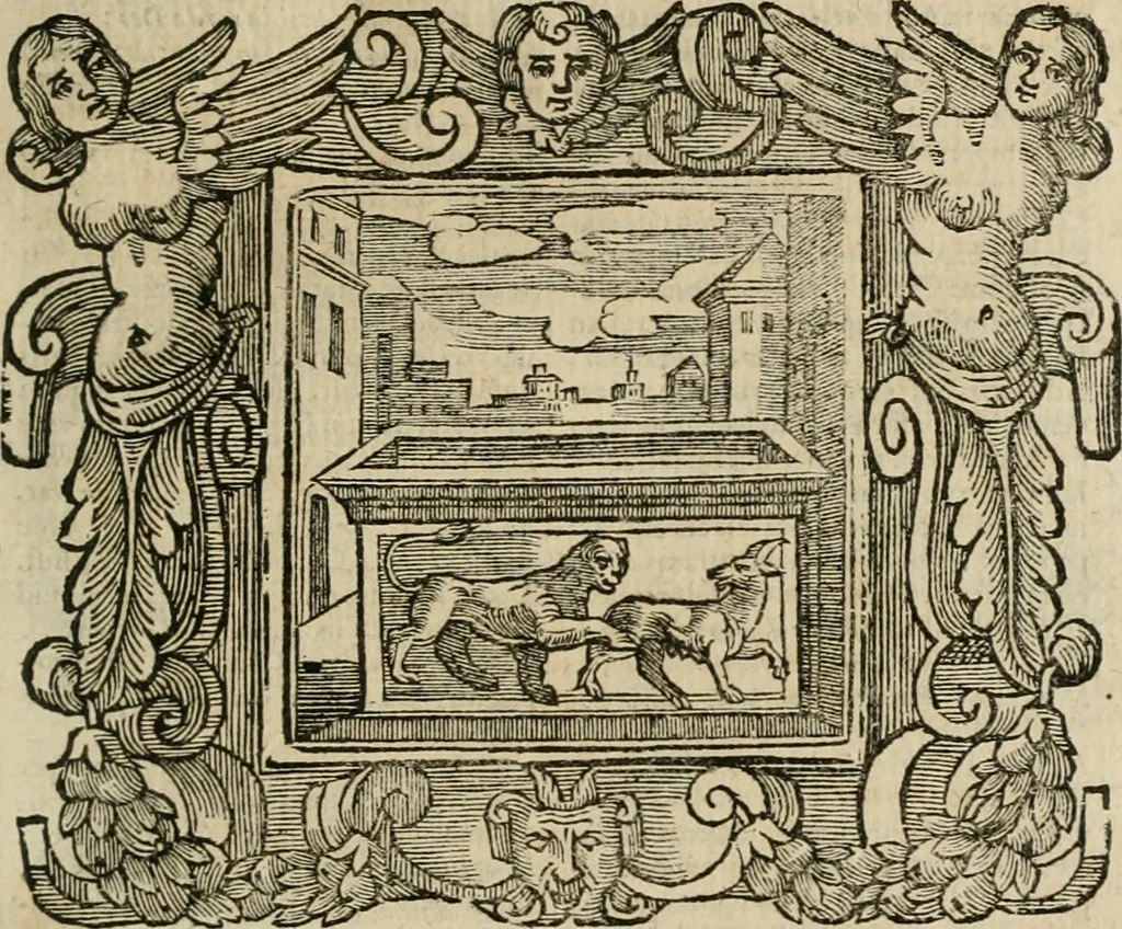 An illustration from Andreae Alciati Emblemata cum commentariis Claudii Minois I.C. Francisci Sanctii Brocensis, & notis Laurentij Pignorij Patavini : nouissima hac editione in continuam vnius commentarij seriem congestis, in certas quasdam quasi classes dispositis, & plusquam dimidia parte auctis, 1661, leaf 412