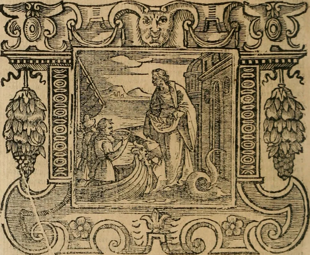 An illustration from Andreae Alciati Emblemata cum commentariis Claudii Minois I.C. Francisci Sanctii Brocensis, & notis Laurentij Pignorij Patavini : nouissima hac editione in continuam vnius commentarij seriem congestis, in certas quasdam quasi classes dispositis, & plusquam dimidia parte auctis, 1661, leaf 419