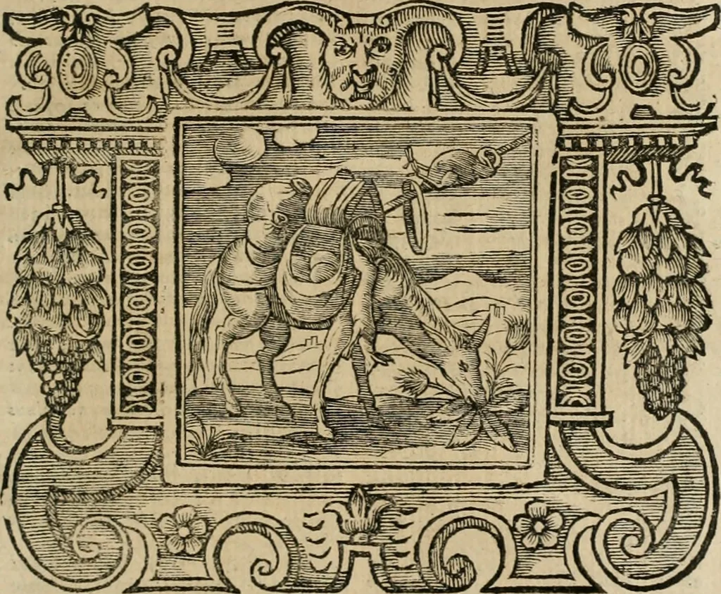 An illustration from Andreae Alciati Emblemata cum commentariis Claudii Minois I.C. Francisci Sanctii Brocensis, & notis Laurentij Pignorij Patavini : nouissima hac editione in continuam vnius commentarij seriem congestis, in certas quasdam quasi classes dispositis, & plusquam dimidia parte auctis, 1661, leaf 456