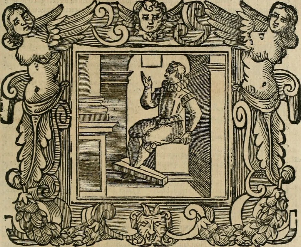 An illustration from Andreae Alciati Emblemata cum commentariis Claudii Minois I.C. Francisci Sanctii Brocensis, & notis Laurentij Pignorij Patavini : nouissima hac editione in continuam vnius commentarij seriem congestis, in certas quasdam quasi classes dispositis, & plusquam dimidia parte auctis, 1661, leaf 460