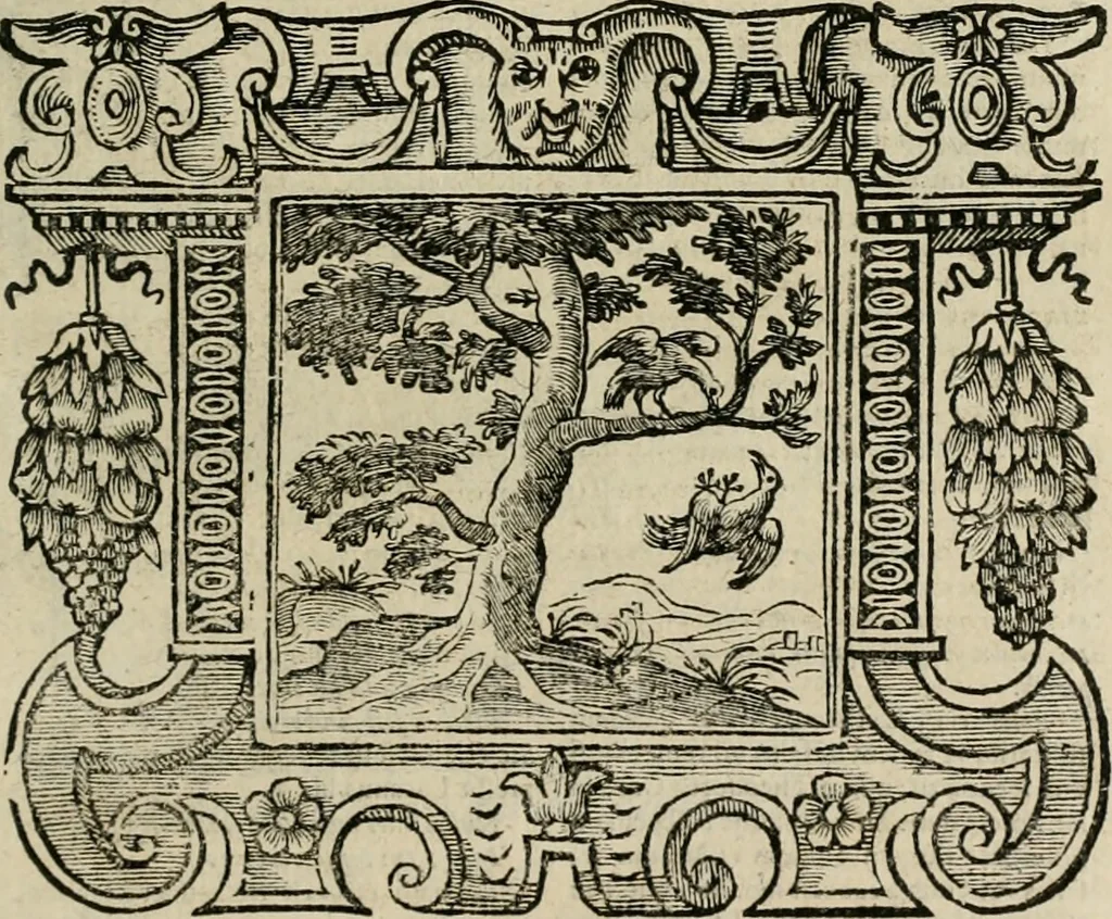An illustration from Andreae Alciati Emblemata cum commentariis Claudii Minois I.C. Francisci Sanctii Brocensis, & notis Laurentij Pignorij Patavini : nouissima hac editione in continuam vnius commentarij seriem congestis, in certas quasdam quasi classes dispositis, & plusquam dimidia parte auctis, 1661, leaf 482