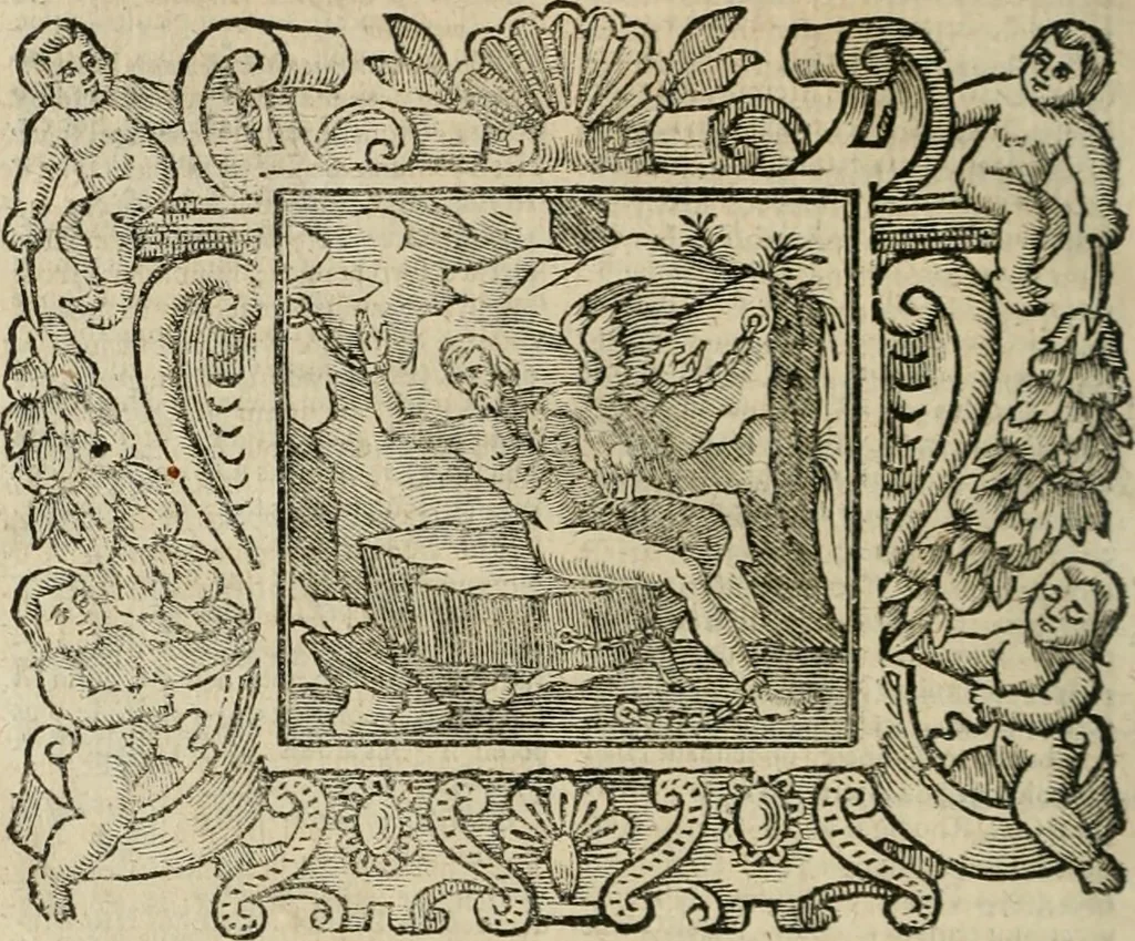 An illustration from Andreae Alciati Emblemata cum commentariis Claudii Minois I.C. Francisci Sanctii Brocensis, & notis Laurentij Pignorij Patavini : nouissima hac editione in continuam vnius commentarij seriem congestis, in certas quasdam quasi classes dispositis, & plusquam dimidia parte auctis, 1661, leaf 509