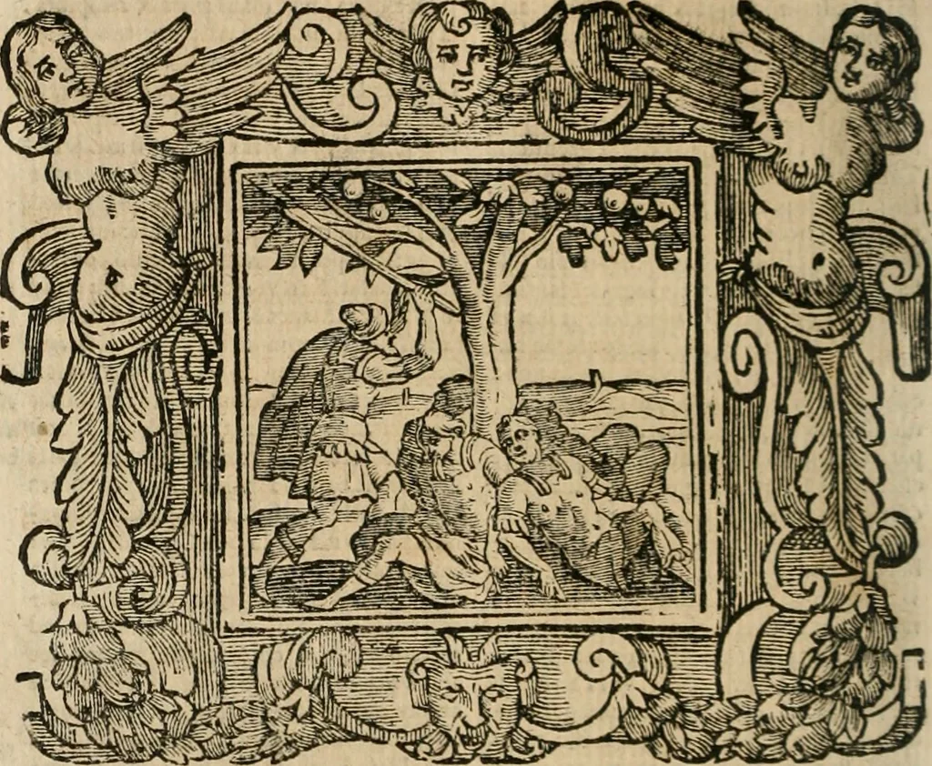 An illustration from Andreae Alciati Emblemata cum commentariis Claudii Minois I.C. Francisci Sanctii Brocensis, & notis Laurentij Pignorij Patavini : nouissima hac editione in continuam vnius commentarij seriem congestis, in certas quasdam quasi classes dispositis, & plusquam dimidia parte auctis, 1661, leaf 567