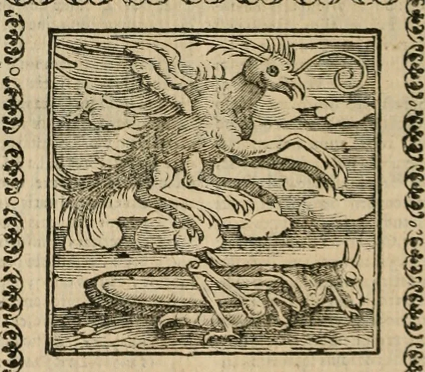 An illustration from Andreae Alciati Emblemata cum commentariis Claudii Minois I.C. Francisci Sanctii Brocensis, & notis Laurentij Pignorij Patavini : nouissima hac editione in continuam vnius commentarij seriem congestis, in certas quasdam quasi classes dispositis, & plusquam dimidia parte auctis, 1661, leaf 633