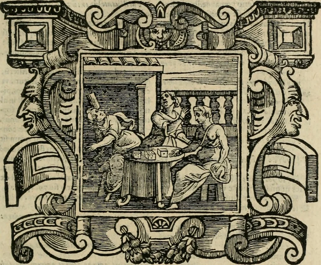 An illustration from Andreae Alciati Emblemata cum commentariis Claudii Minois I.C. Francisci Sanctii Brocensis, & notis Laurentij Pignorij Patavini : nouissima hac editione in continuam vnius commentarij seriem congestis, in certas quasdam quasi classes dispositis, & plusquam dimidia parte auctis, 1661, leaf 640