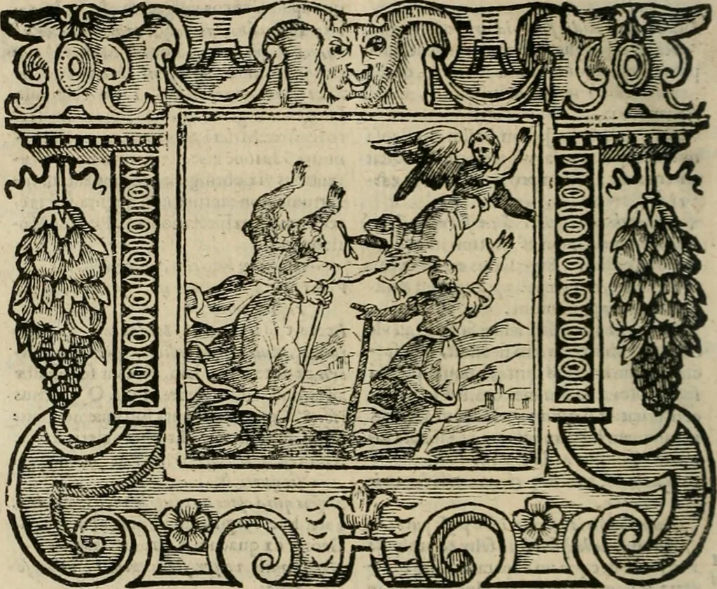 An illustration from Andreae Alciati Emblemata cum commentariis Claudii Minois I.C. Francisci Sanctii Brocensis, & notis Laurentij Pignorij Patavini : nouissima hac editione in continuam vnius commentarij seriem congestis, in certas quasdam quasi classes dispositis, & plusquam dimidia parte auctis, 1661, leaf 643