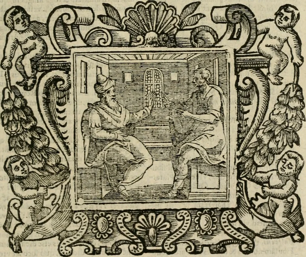 An illustration from Andreae Alciati Emblemata cum commentariis Claudii Minois I.C. Francisci Sanctii Brocensis, & notis Laurentij Pignorij Patavini : nouissima hac editione in continuam vnius commentarij seriem congestis, in certas quasdam quasi classes dispositis, & plusquam dimidia parte auctis, 1661, leaf 668