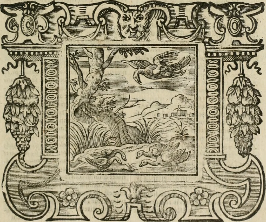 An illustration from Andreae Alciati Emblemata cum commentariis Claudii Minois I.C. Francisci Sanctii Brocensis, & notis Laurentij Pignorij Patavini : nouissima hac editione in continuam vnius commentarij seriem congestis, in certas quasdam quasi classes dispositis, & plusquam dimidia parte auctis, 1661, leaf 686