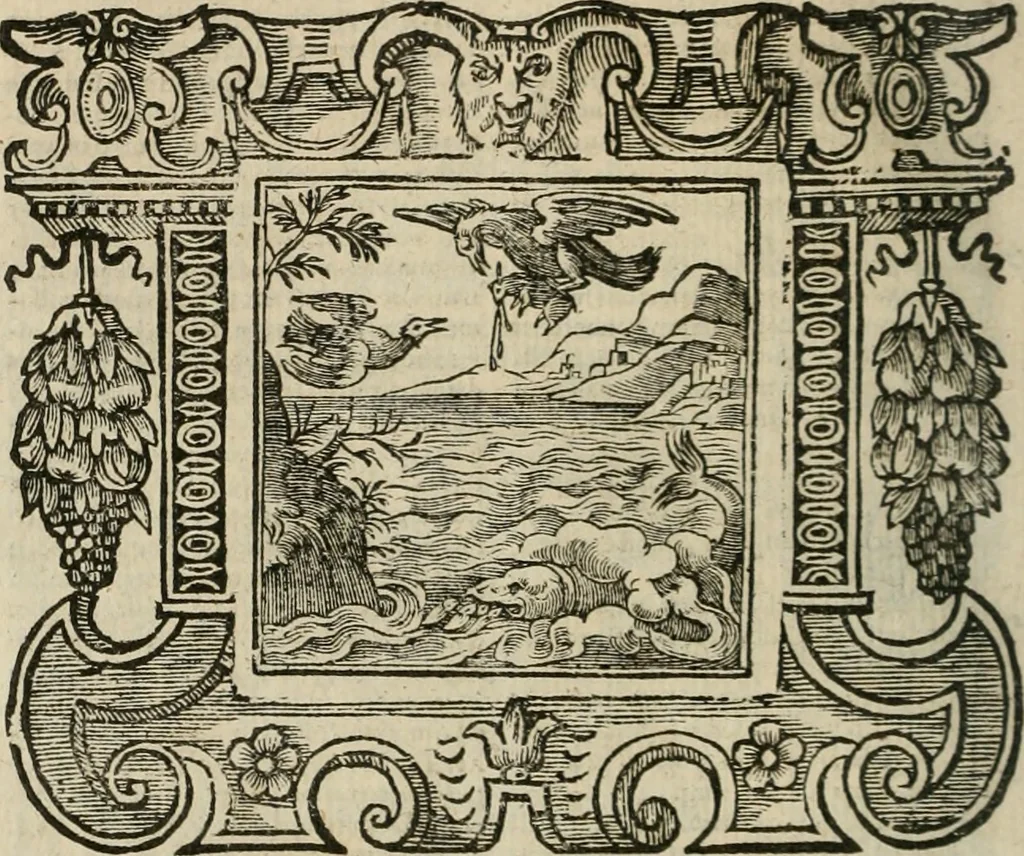 An illustration from Andreae Alciati Emblemata cum commentariis Claudii Minois I.C. Francisci Sanctii Brocensis, & notis Laurentij Pignorij Patavini : nouissima hac editione in continuam vnius commentarij seriem congestis, in certas quasdam quasi classes dispositis, & plusquam dimidia parte auctis, 1661, leaf 691