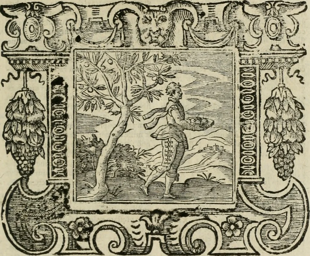 An illustration from Andreae Alciati Emblemata cum commentariis Claudii Minois I.C. Francisci Sanctii Brocensis, & notis Laurentij Pignorij Patavini : nouissima hac editione in continuam vnius commentarij seriem congestis, in certas quasdam quasi classes dispositis, & plusquam dimidia parte auctis, 1661, leaf 694