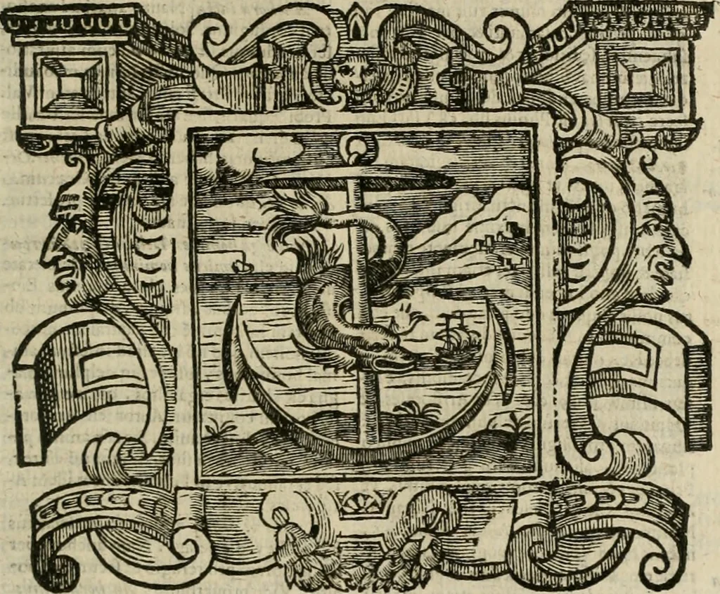 An illustration from Andreae Alciati Emblemata cum commentariis Claudii Minois I.C. Francisci Sanctii Brocensis, & notis Laurentij Pignorij Patavini : nouissima hac editione in continuam vnius commentarij seriem congestis, in certas quasdam quasi classes dispositis, & plusquam dimidia parte auctis, 1661, leaf 698