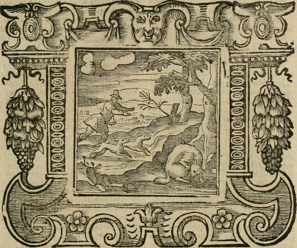An illustration from Andreae Alciati Emblemata cum commentariis Claudii Minois I.C. Francisci Sanctii Brocensis, & notis Laurentij Pignorij Patavini : nouissima hac editione in continuam vnius commentarij seriem congestis, in certas quasdam quasi classes dispositis, & plusquam dimidia parte auctis, 1661, leaf 734