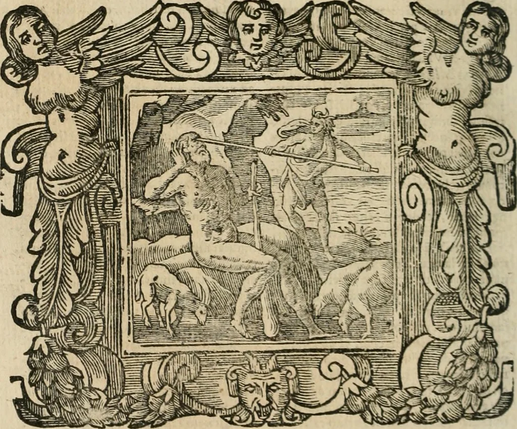 An illustration from Andreae Alciati Emblemata cum commentariis Claudii Minois I.C. Francisci Sanctii Brocensis, & notis Laurentij Pignorij Patavini : nouissima hac editione in continuam vnius commentarij seriem congestis, in certas quasdam quasi classes dispositis, & plusquam dimidia parte auctis, 1661, leaf 801