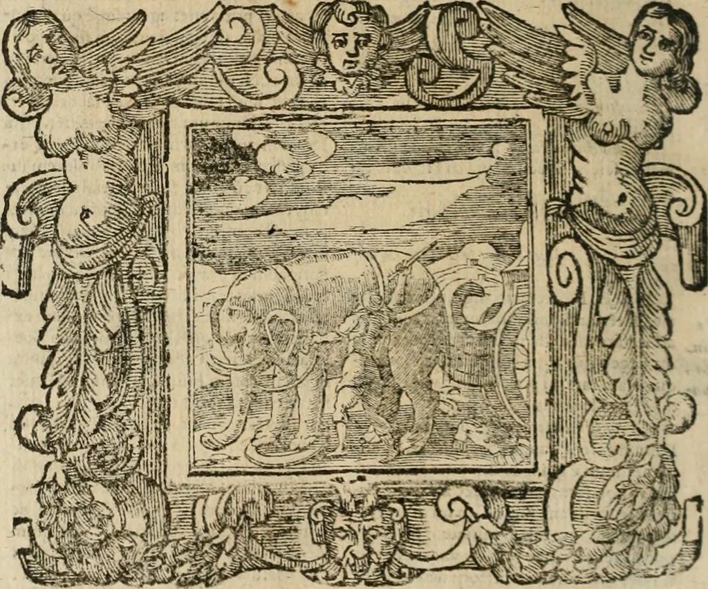 An illustration from Andreae Alciati Emblemata cum commentariis Claudii Minois I.C. Francisci Sanctii Brocensis, & notis Laurentij Pignorij Patavini : nouissima hac editione in continuam vnius commentarij seriem congestis, in certas quasdam quasi classes dispositis, & plusquam dimidia parte auctis, 1661, leaf 817