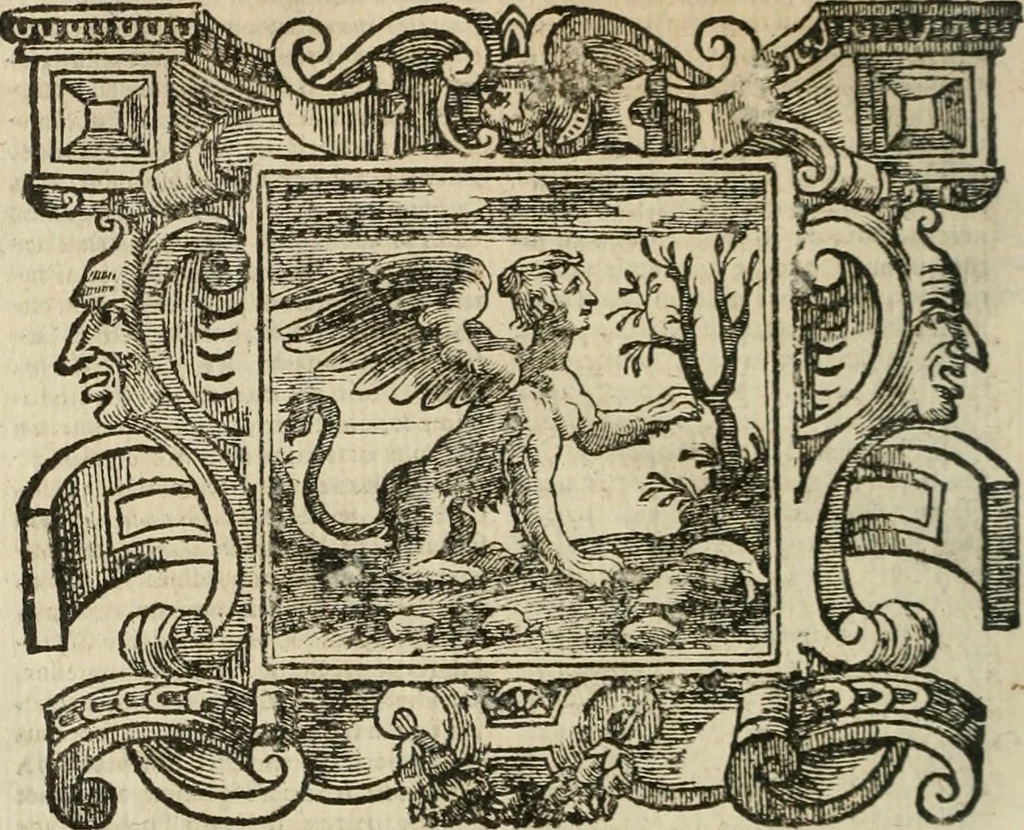 An illustration from Andreae Alciati Emblemata cum commentariis Claudii Minois I.C. Francisci Sanctii Brocensis, & notis Laurentij Pignorij Patavini : nouissima hac editione in continuam vnius commentarij seriem congestis, in certas quasdam quasi classes dispositis, & plusquam dimidia parte auctis, 1661, leaf 879