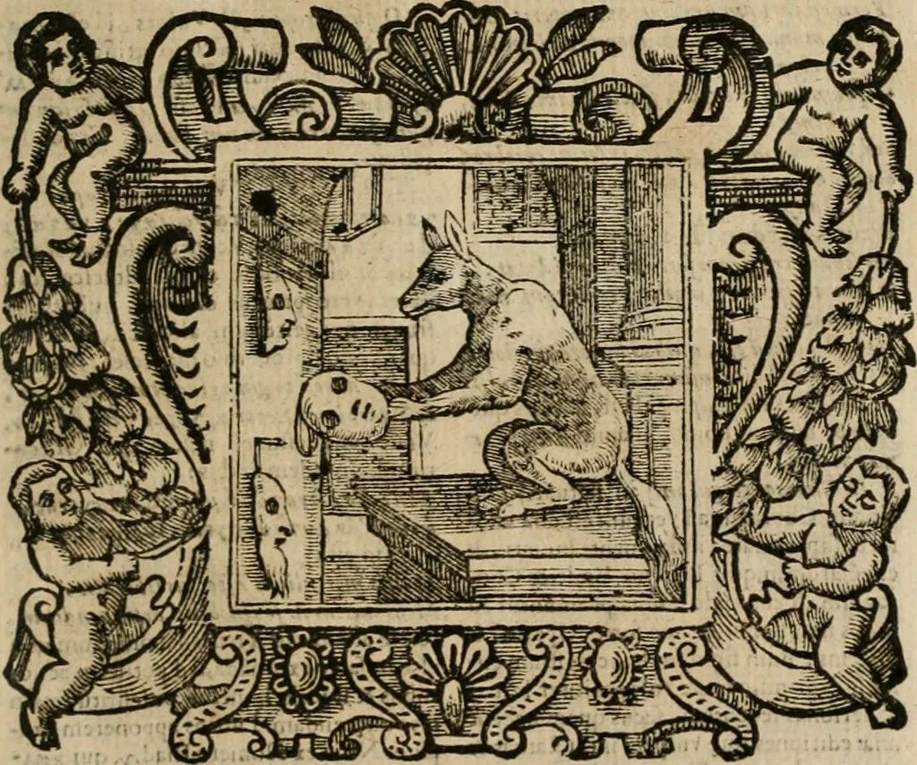 An illustration from Andreae Alciati Emblemata cum commentariis Claudii Minois I.C. Francisci Sanctii Brocensis, & notis Laurentij Pignorij Patavini : nouissima hac editione in continuam vnius commentarij seriem congestis, in certas quasdam quasi classes dispositis, & plusquam dimidia parte auctis, 1661, leaf 886