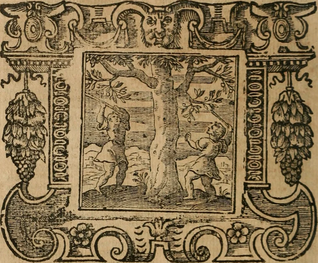 An illustration from Andreae Alciati Emblemata cum commentariis Claudii Minois I.C. Francisci Sanctii Brocensis, & notis Laurentij Pignorij Patavini : nouissima hac editione in continuam vnius commentarij seriem congestis, in certas quasdam quasi classes dispositis, & plusquam dimidia parte auctis, 1661, leaf 905