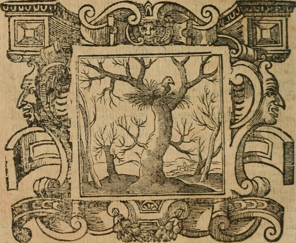 An illustration from Andreae Alciati Emblemata cum commentariis Claudii Minois I.C. Francisci Sanctii Brocensis, & notis Laurentij Pignorij Patavini : nouissima hac editione in continuam vnius commentarij seriem congestis, in certas quasdam quasi classes dispositis, & plusquam dimidia parte auctis, 1661, leaf 907