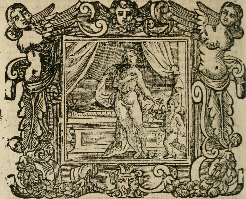 An illustration from Andreae Alciati Emblemata cum commentariis Claudii Minois I.C. Francisci Sanctii Brocensis, & notis Laurentij Pignorij Patavini : nouissima hac editione in continuam vnius commentarij seriem congestis, in certas quasdam quasi classes dispositis, & plusquam dimidia parte auctis, 1661, leaf 915