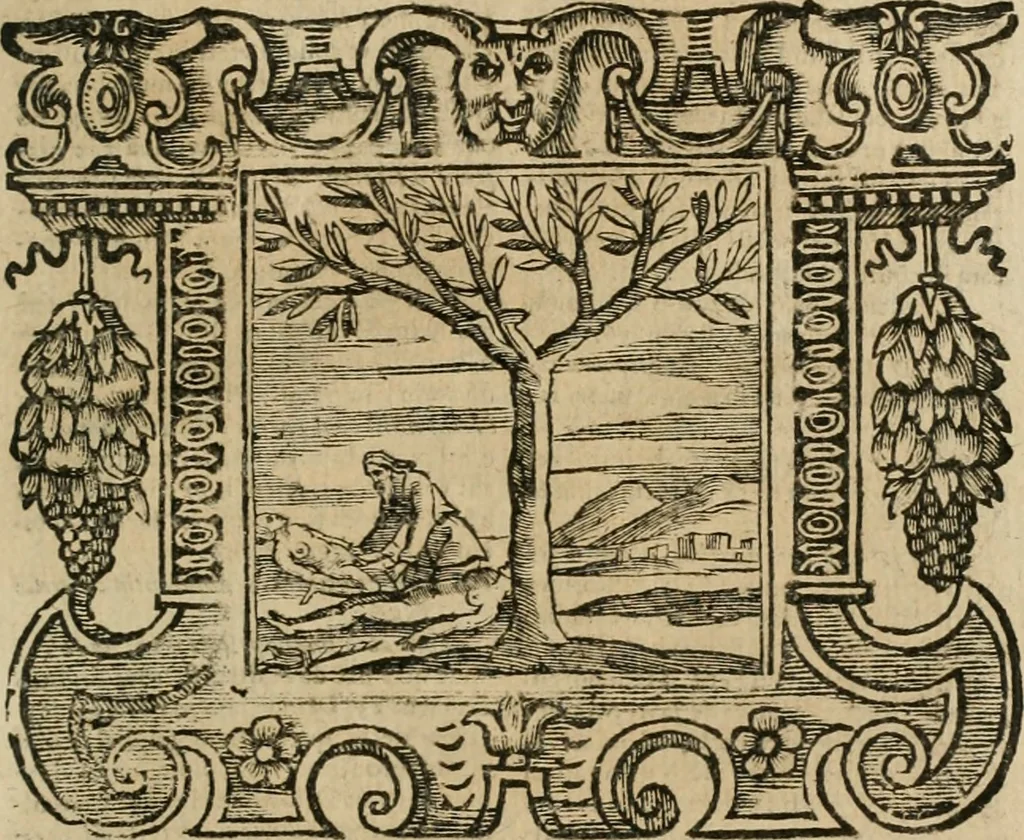 An illustration from Andreae Alciati Emblemata cum commentariis Claudii Minois I.C. Francisci Sanctii Brocensis, & notis Laurentij Pignorij Patavini : nouissima hac editione in continuam vnius commentarij seriem congestis, in certas quasdam quasi classes dispositis, & plusquam dimidia parte auctis, 1661, leaf 938