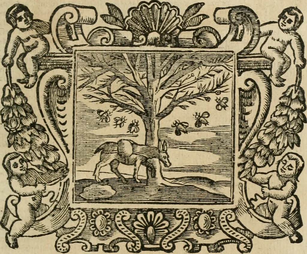 An illustration from Andreae Alciati Emblemata cum commentariis Claudii Minois I.C. Francisci Sanctii Brocensis, & notis Laurentij Pignorij Patavini : nouissima hac editione in continuam vnius commentarij seriem congestis, in certas quasdam quasi classes dispositis, & plusquam dimidia parte auctis, 1661, leaf 942