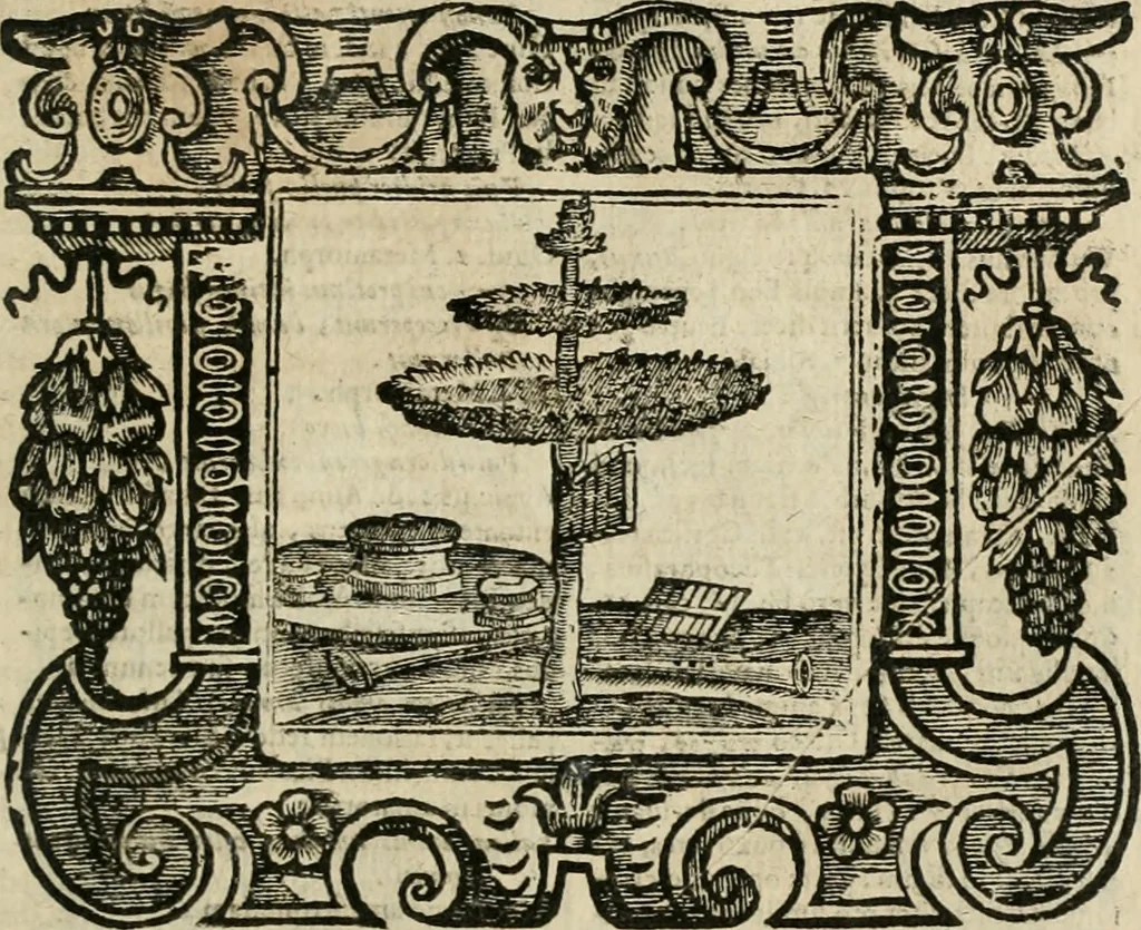 An illustration from Andreae Alciati Emblemata cum commentariis Claudii Minois I.C. Francisci Sanctii Brocensis, & notis Laurentij Pignorij Patavini : nouissima hac editione in continuam vnius commentarij seriem congestis, in certas quasdam quasi classes dispositis, & plusquam dimidia parte auctis, 1661, leaf 956