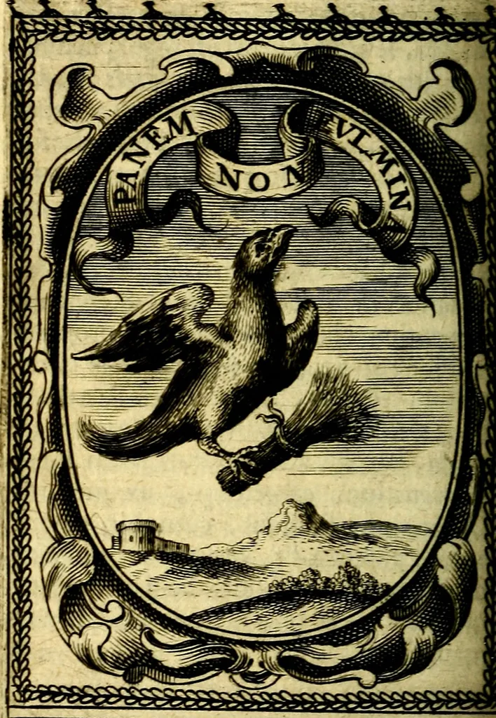 An illustration from Andreae Maximiliani Fredro Castellani Leopoliensis Scriptorum seu togae & belli notationum fragmenta : accesserunt Peristromata regum symbolis expressa, 1660, leaf 333
