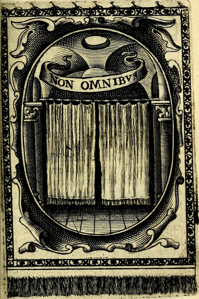 An illustration from Andreae Maximiliani Fredro Castellani Leopoliensis Scriptorum seu togae & belli notationum fragmenta : accesserunt Peristromata regum symbolis expressa, 1660, leaf 336