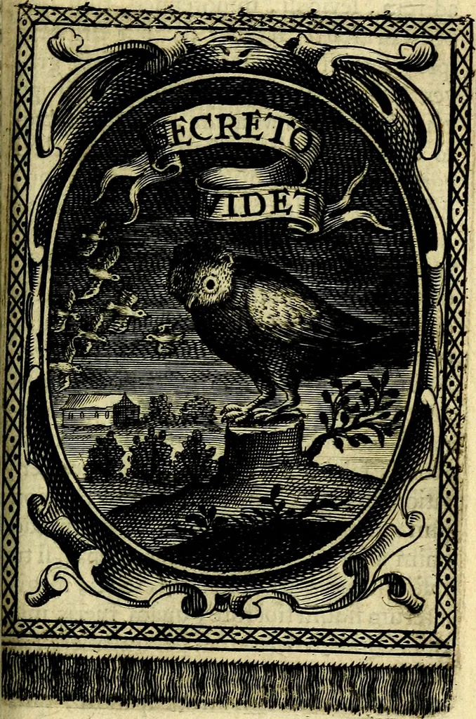 An illustration from Andreae Maximiliani Fredro Castellani Leopoliensis Scriptorum seu togae & belli notationum fragmenta : accesserunt Peristromata regum symbolis expressa, 1660, leaf 342