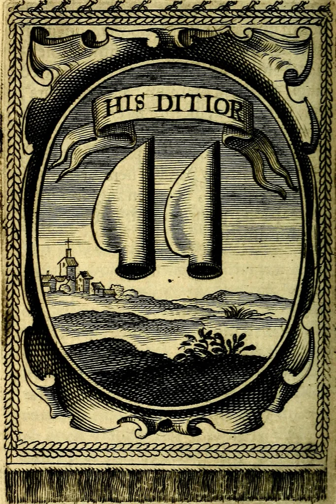An illustration from Andreae Maximiliani Fredro Castellani Leopoliensis Scriptorum seu togae & belli notationum fragmenta : accesserunt Peristromata regum symbolis expressa, 1660, leaf 349