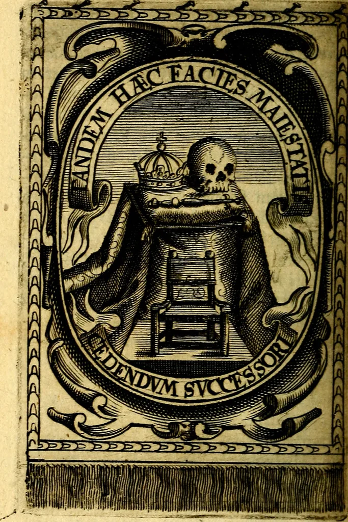 An illustration from Andreae Maximiliani Fredro Castellani Leopoliensis Scriptorum seu togae & belli notationum fragmenta : accesserunt Peristromata regum symbolis expressa, 1660, leaf 391