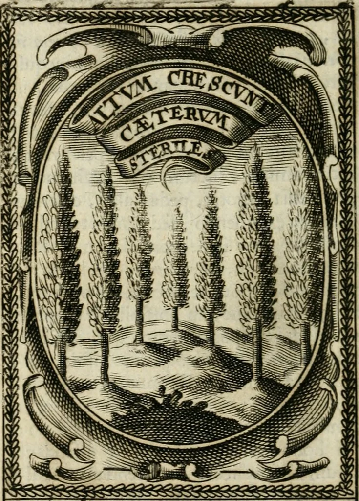An illustration from Andreae Maximiliani Fredro castellani Leopoliensis, Scriptorum seu togae & belli notationum fragmenta : accesserunt Peristromata regum symbolis expressa, 1660, leaf 383