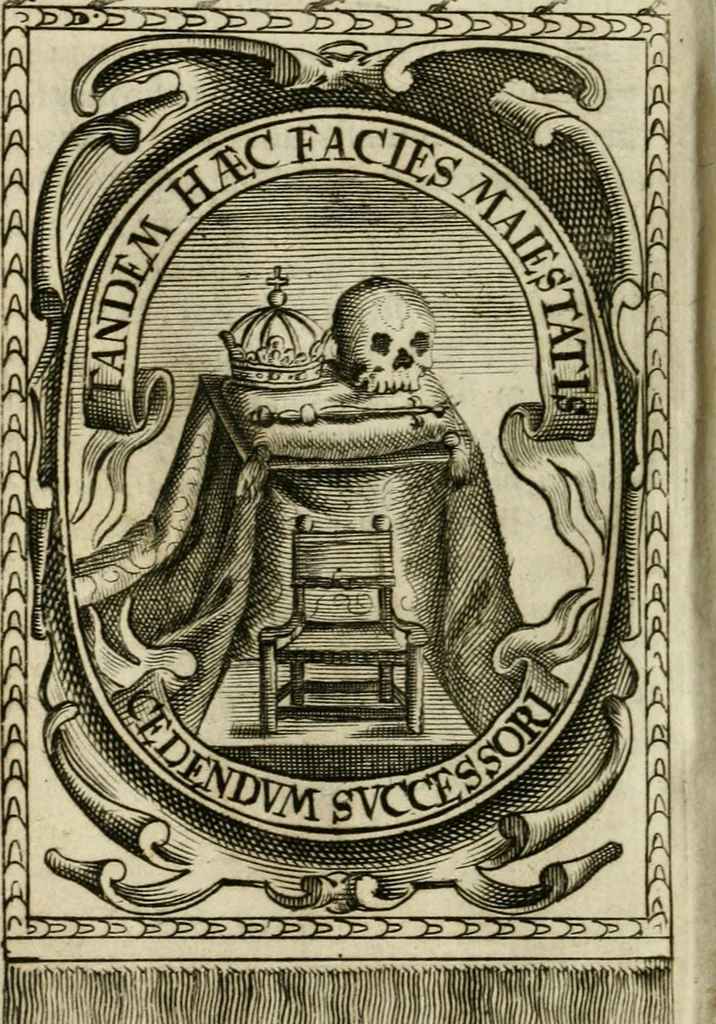 An illustration from Andreae Maximiliani Fredro castellani Leopoliensis, Scriptorum seu togae & belli notationum fragmenta : accesserunt Peristromata regum symbolis expressa, 1660, leaf 389