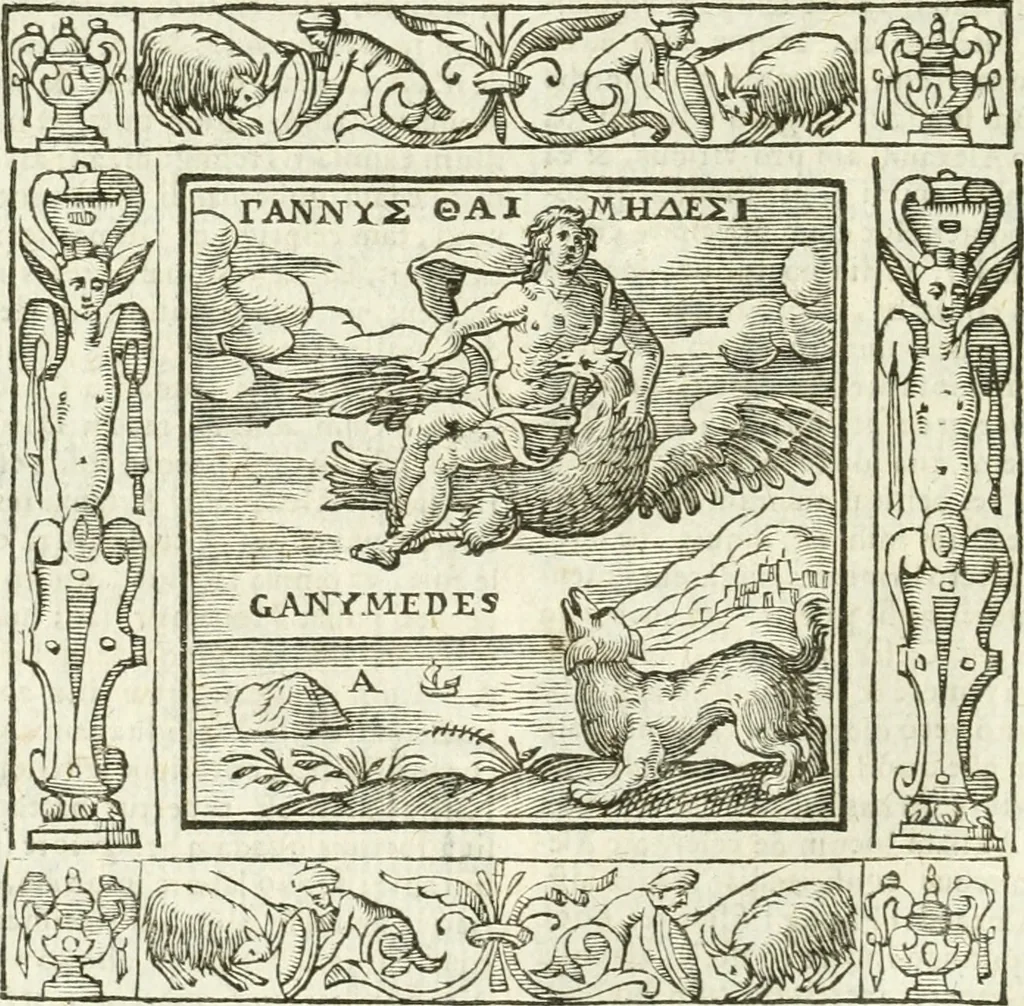 An illustration from Andreæ Alciati emblemata cvm commentariis Clavdii Minois...: & notis Lavrentii Pignorii Patavini : nouissima hac editione in continuam vnius commentarij seriem congestis, in certas quasdam quasi classes dispositis, & plusquam dimidia parte auctis, 1621, leaf 109