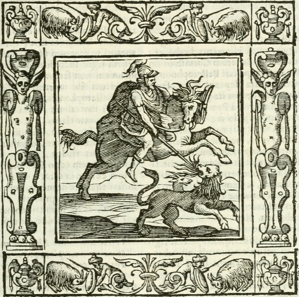 An illustration from Andreæ Alciati emblemata cvm commentariis Clavdii Minois...: & notis Lavrentii Pignorii Patavini : nouissima hac editione in continuam vnius commentarij seriem congestis, in certas quasdam quasi classes dispositis, & plusquam dimidia parte auctis, 1621, leaf 164