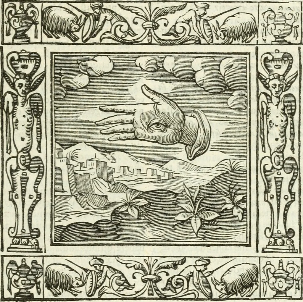 An illustration from Andreæ Alciati emblemata cvm commentariis Clavdii Minois...: & notis Lavrentii Pignorii Patavini : nouissima hac editione in continuam vnius commentarij seriem congestis, in certas quasdam quasi classes dispositis, & plusquam dimidia parte auctis, 1621, leaf 174