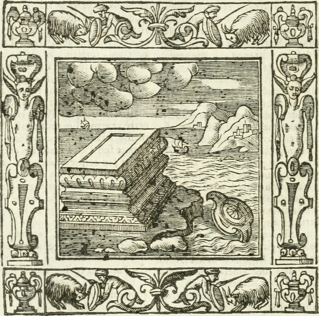An illustration from Andreæ Alciati emblemata cvm commentariis Clavdii Minois...: & notis Lavrentii Pignorii Patavini : nouissima hac editione in continuam vnius commentarij seriem congestis, in certas quasdam quasi classes dispositis, & plusquam dimidia parte auctis, 1621, leaf 245