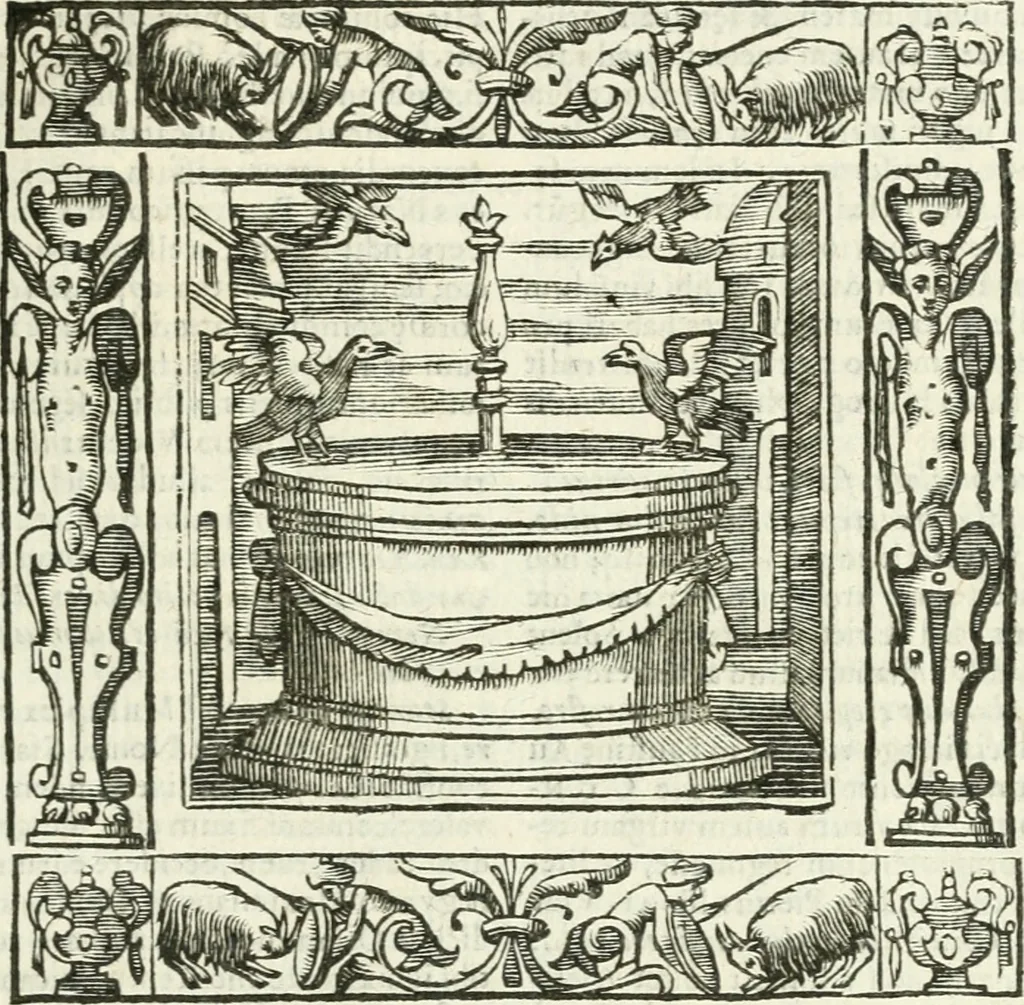 An illustration from Andreæ Alciati emblemata cvm commentariis Clavdii Minois...: & notis Lavrentii Pignorii Patavini : nouissima hac editione in continuam vnius commentarij seriem congestis, in certas quasdam quasi classes dispositis, & plusquam dimidia parte auctis, 1621, leaf 290