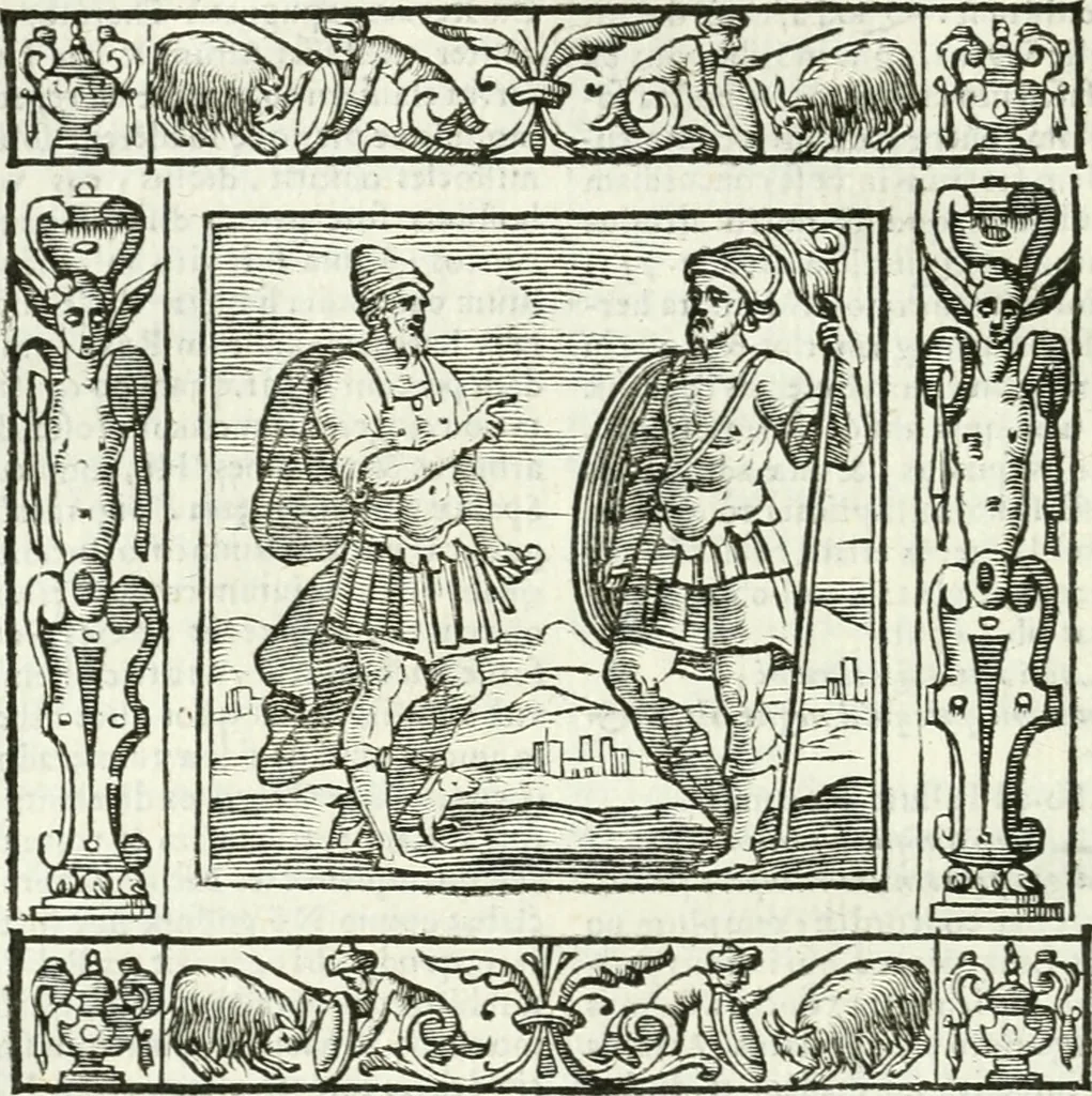 An illustration from Andreæ Alciati emblemata cvm commentariis Clavdii Minois...: & notis Lavrentii Pignorii Patavini : nouissima hac editione in continuam vnius commentarij seriem congestis, in certas quasdam quasi classes dispositis, & plusquam dimidia parte auctis, 1621, leaf 299