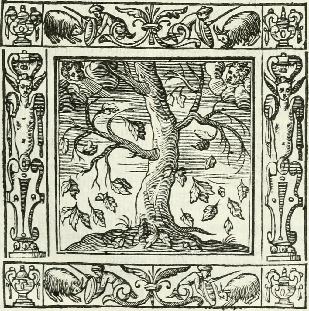 An illustration from Andreæ Alciati emblemata cvm commentariis Clavdii Minois...: & notis Lavrentii Pignorii Patavini : nouissima hac editione in continuam vnius commentarij seriem congestis, in certas quasdam quasi classes dispositis, & plusquam dimidia parte auctis, 1621, leaf 302