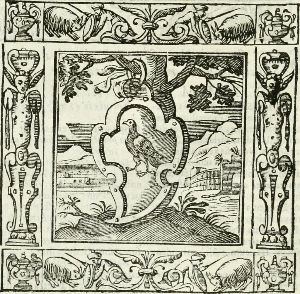 An illustration from Andreæ Alciati emblemata cvm commentariis Clavdii Minois...: & notis Lavrentii Pignorii Patavini : nouissima hac editione in continuam vnius commentarij seriem congestis, in certas quasdam quasi classes dispositis, & plusquam dimidia parte auctis, 1621, leaf 319