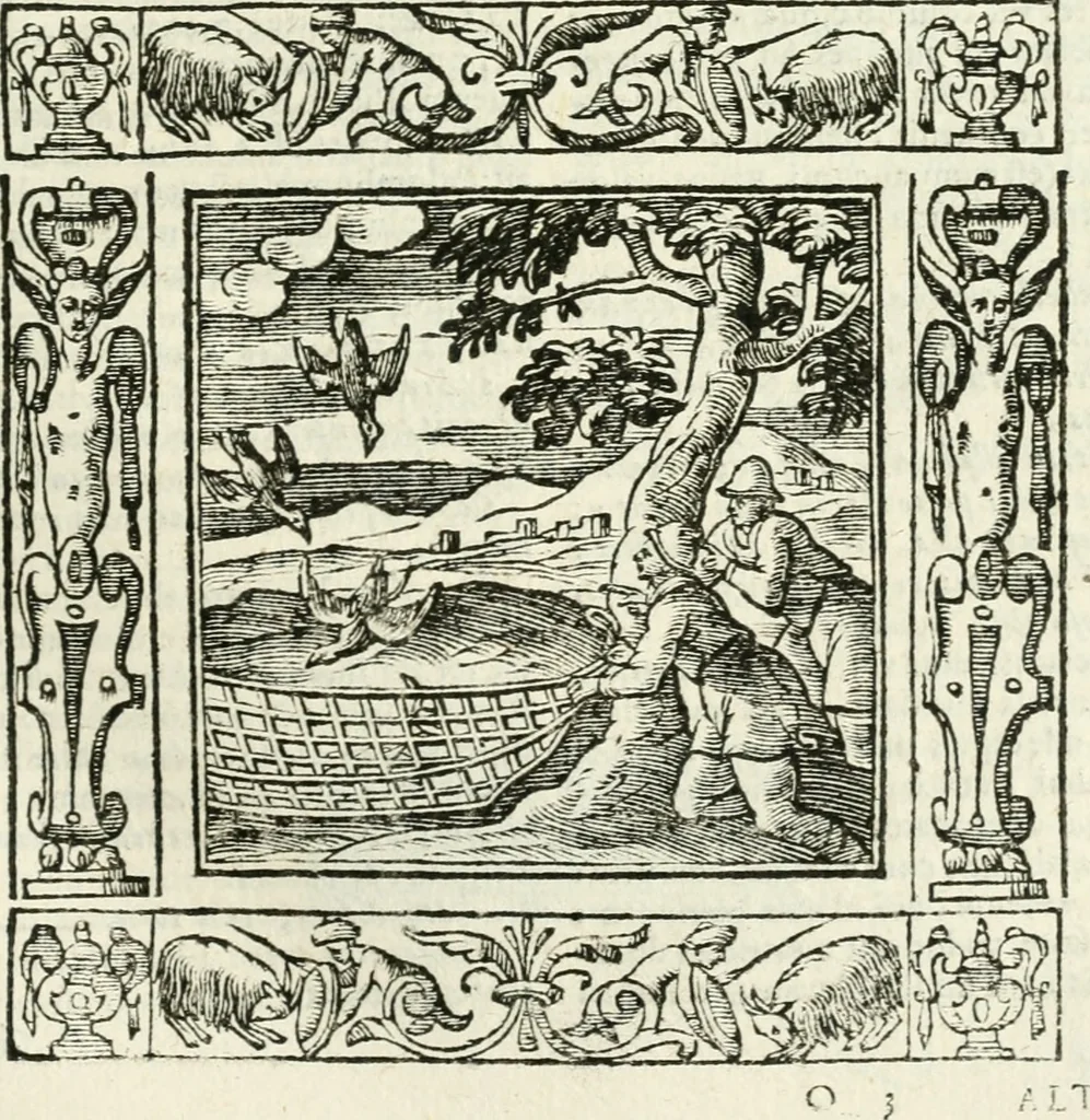 An illustration from Andreæ Alciati emblemata cvm commentariis Clavdii Minois...: & notis Lavrentii Pignorii Patavini : nouissima hac editione in continuam vnius commentarij seriem congestis, in certas quasdam quasi classes dispositis, & plusquam dimidia parte auctis, 1621, leaf 328