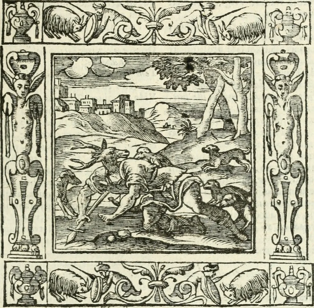 An illustration from Andreæ Alciati emblemata cvm commentariis Clavdii Minois...: & notis Lavrentii Pignorii Patavini : nouissima hac editione in continuam vnius commentarij seriem congestis, in certas quasdam quasi classes dispositis, & plusquam dimidia parte auctis, 1621, leaf 334