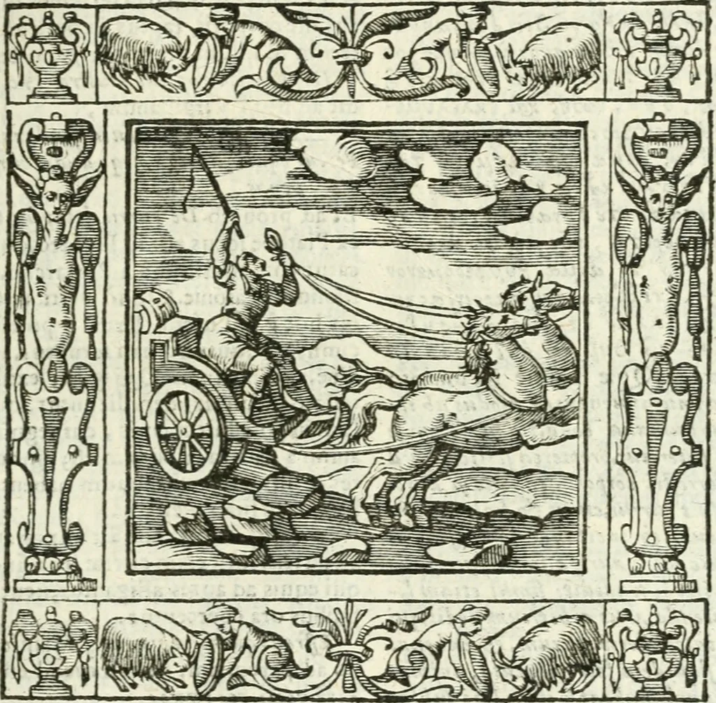 An illustration from Andreæ Alciati emblemata cvm commentariis Clavdii Minois...: & notis Lavrentii Pignorii Patavini : nouissima hac editione in continuam vnius commentarij seriem congestis, in certas quasdam quasi classes dispositis, & plusquam dimidia parte auctis, 1621, leaf 344