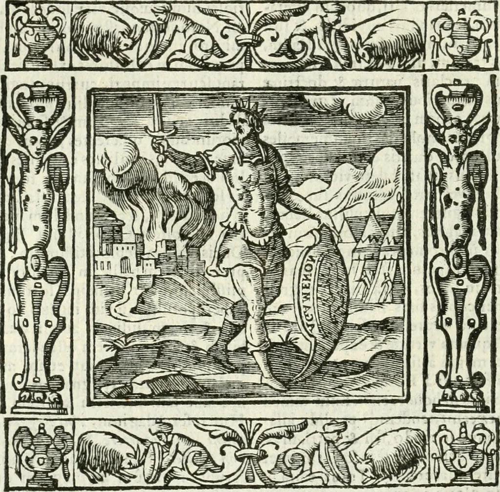 An illustration from Andreæ Alciati emblemata cvm commentariis Clavdii Minois...: & notis Lavrentii Pignorii Patavini : nouissima hac editione in continuam vnius commentarij seriem congestis, in certas quasdam quasi classes dispositis, & plusquam dimidia parte auctis, 1621, leaf 351