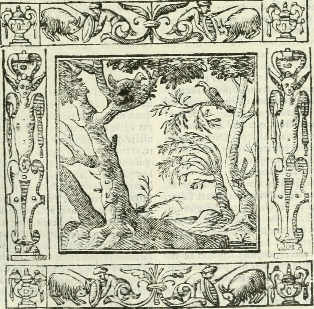An illustration from Andreæ Alciati emblemata cvm commentariis Clavdii Minois...: & notis Lavrentii Pignorii Patavini : nouissima hac editione in continuam vnius commentarij seriem congestis, in certas quasdam quasi classes dispositis, & plusquam dimidia parte auctis, 1621, leaf 358