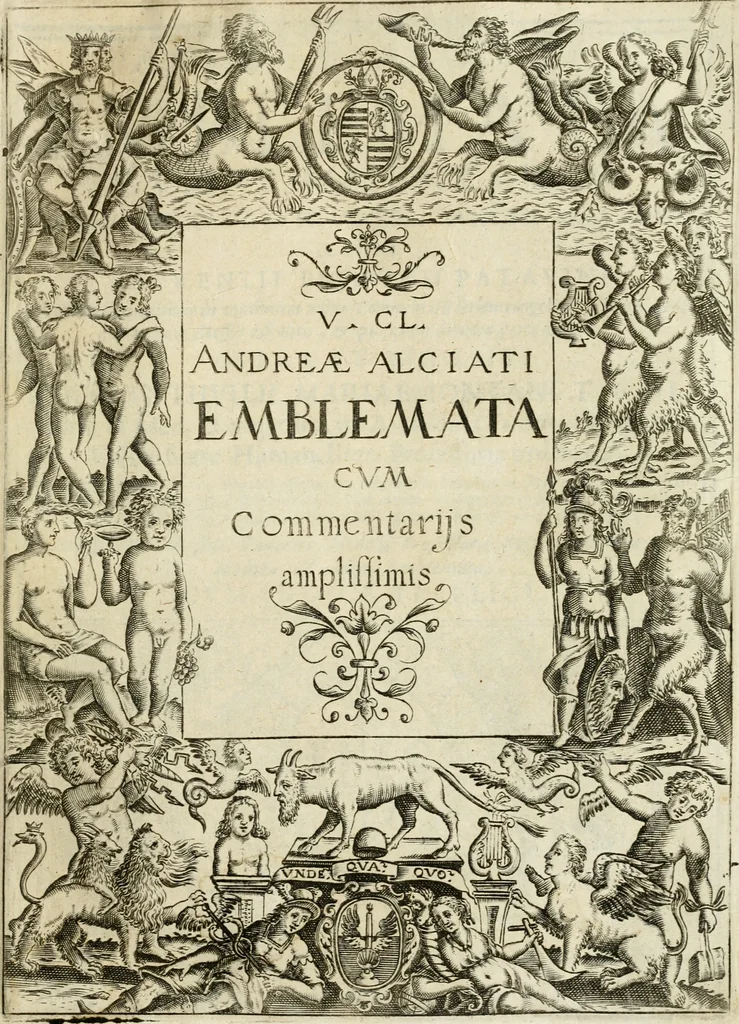 An illustration from Andreæ Alciati emblemata cvm commentariis Clavdii Minois...: & notis Lavrentii Pignorii Patavini : nouissima hac editione in continuam vnius commentarij seriem congestis, in certas quasdam quasi classes dispositis, & plusquam dimidia parte auctis, 1621, leaf 4