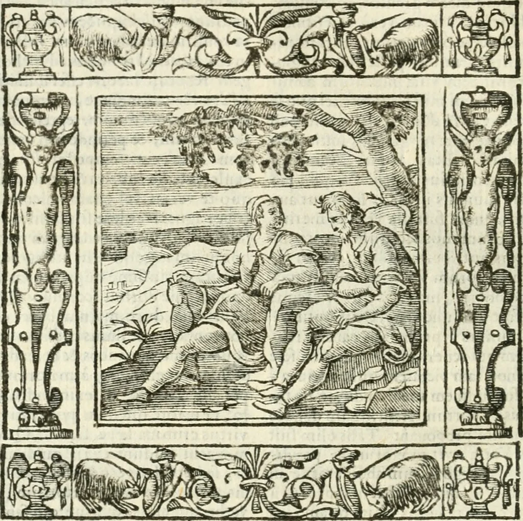 An illustration from Andreæ Alciati emblemata cvm commentariis Clavdii Minois...: & notis Lavrentii Pignorii Patavini : nouissima hac editione in continuam vnius commentarij seriem congestis, in certas quasdam quasi classes dispositis, & plusquam dimidia parte auctis, 1621, leaf 443