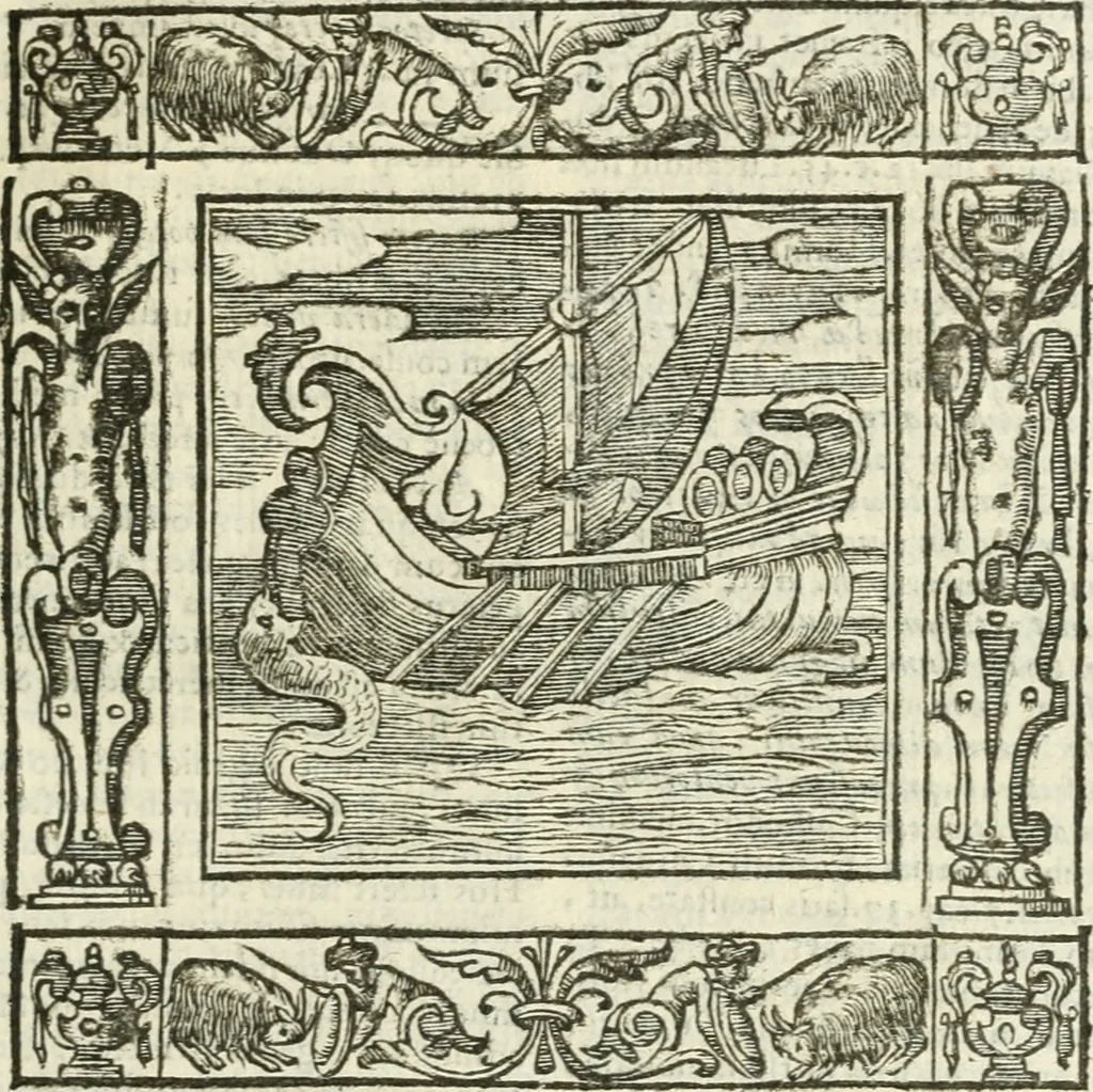 An illustration from Andreæ Alciati emblemata cvm commentariis Clavdii Minois...: & notis Lavrentii Pignorii Patavini : nouissima hac editione in continuam vnius commentarij seriem congestis, in certas quasdam quasi classes dispositis, & plusquam dimidia parte auctis, 1621, leaf 446