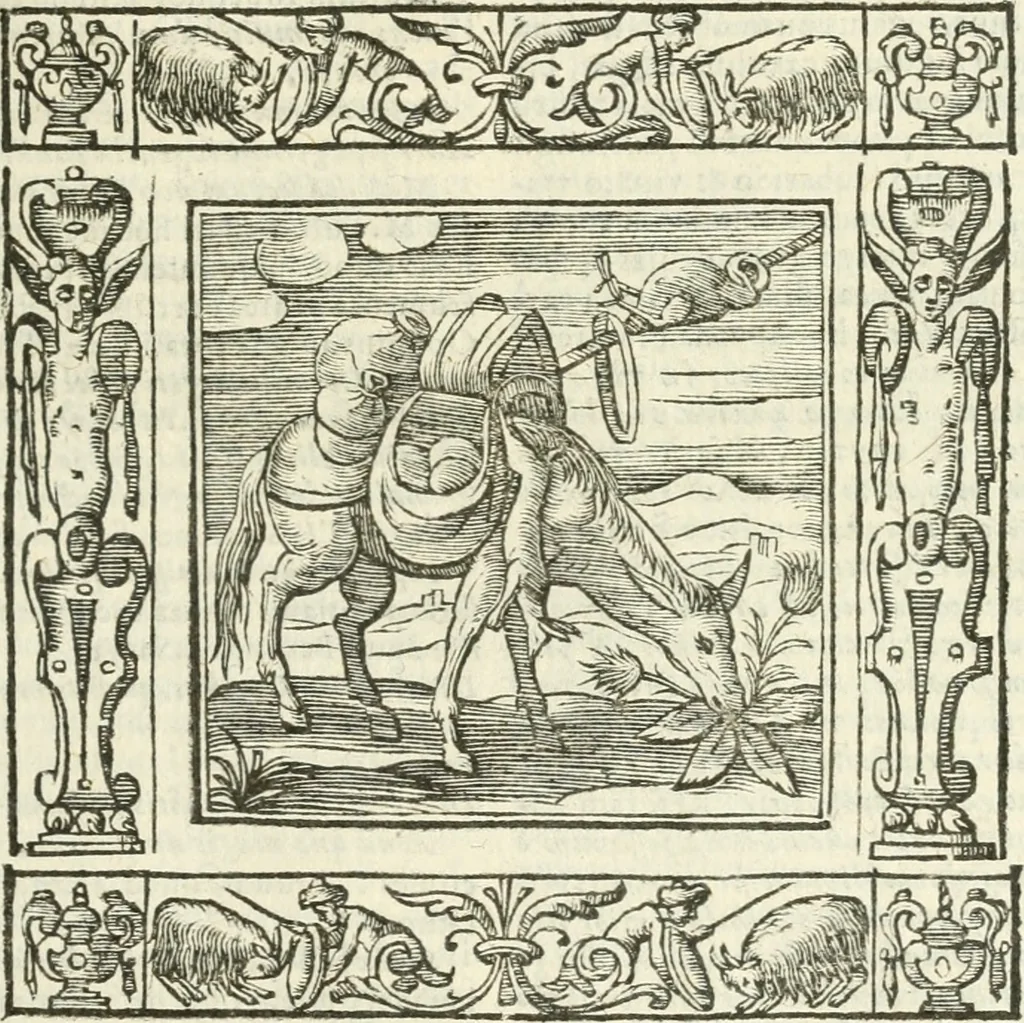 An illustration from Andreæ Alciati emblemata cvm commentariis Clavdii Minois...: & notis Lavrentii Pignorii Patavini : nouissima hac editione in continuam vnius commentarij seriem congestis, in certas quasdam quasi classes dispositis, & plusquam dimidia parte auctis, 1621, leaf 456